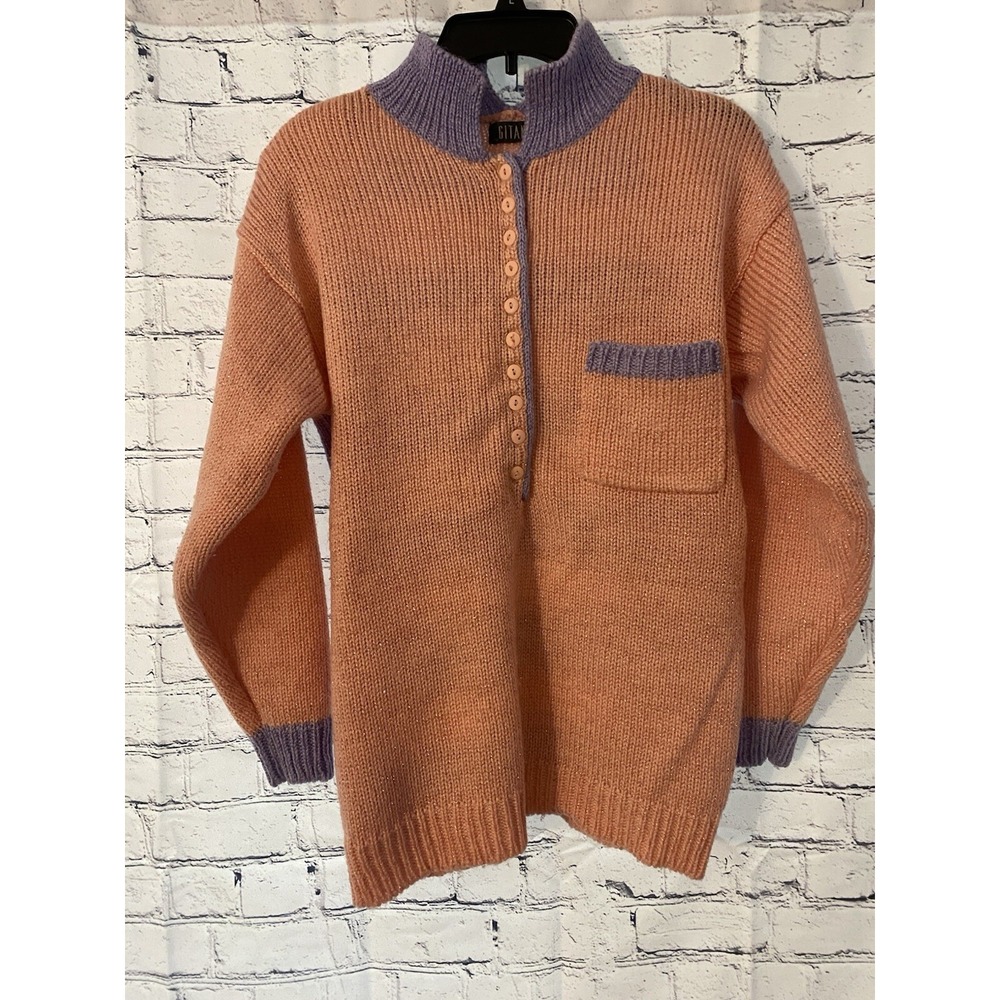Vintage gitano sweater small pink purple‎ sparkles